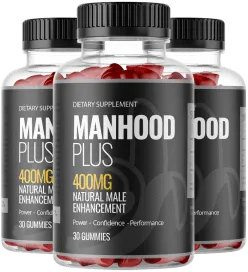 Pack de 3 bouteilles MANHOOD PLUS Gummies à prix réduit, pour booster la vitalité masculine avec une formule scientifique prouvée.